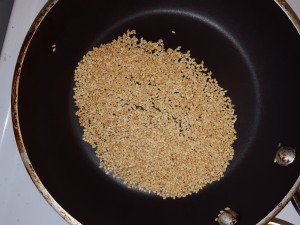 Toasting the Sesame Seeds